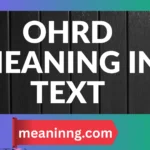 ohrd meaning in text